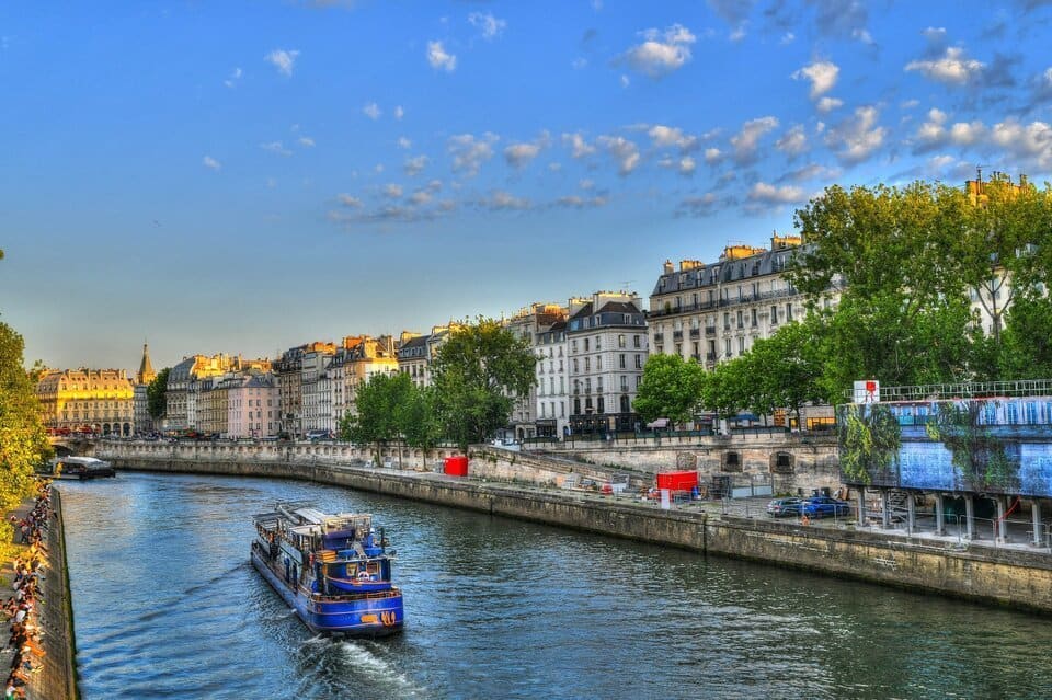 image showing seine river cruise in paris, france